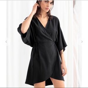 & Other Stories black kimono sleeve wrap dress